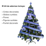 Arbol De Navidad Tronador De Lujo 1,50mts Pino Decorado Azul