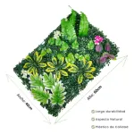 Jardín Vertical Artificial Flores Decoración Verde 40x60cm
