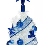 Arbolito De Navidad Blanco 80cm Con Adornos 30 Piezas Azul