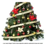 Arbol Navidad Patagonia 1.30mt Kit X50 Rojo Oro Cybermonday