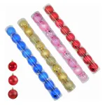 Adornos Navideños Premium Tubo Bolas De Navidad 6cm X45 Udes