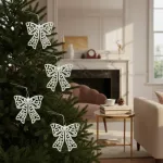 Adorno Colgante Navidad Moño Para Decoración Navideño X2