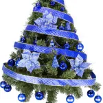 Arbol De Navidad Tronador Lujo 1,20mts Pino Decorado Azul