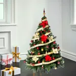 Arbolito Navidad Montañes Deluxe 2,10mts + Deco Rojo Oro