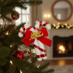 Adorno Colgante Baston De Caramelo Para Arbol De Navidad