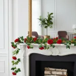 Flores Artificiales Enredadera Guía De Rosa Guirnalda 2mts