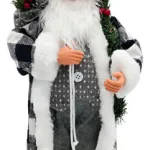 Papa Noel Muñeco De Navidad Adorno Decoracion Color Gris