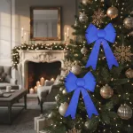 Adorno Navideño Decoracion Arbol De Navidad Moño X2