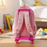 Mochila Escolar Infantil Carrito Con Ruedas Kawaii Flores