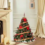 Arbol Navidad Extra Lujo Patagonia 1.30mt Rojo Decoración