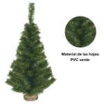 Arbolito De Navidad Mini 0,80mts Con Base De Tronco Natural