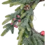 Corona Navideña Nevada Decorada Adornos Navidad 60cm