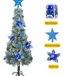 Arbol Navidad Tronador Slim Nevado 1,50mt + Kit Decoracion