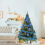 Arbol De Navidad Tronador Lujo 2,10mts Pino Decorado Azul