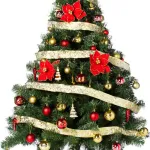 Arbolito Navidad Montañes Deluxe 1.50mts + Deco Rojo Oro