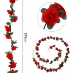 Flores Artificiales Guirnalda Guía De Rosa Enredadera 2.4m