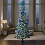Arbol Navidad Tronador Slim Nevado 1,80mt + Kit Decoracion