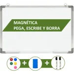 Pizarra Blanca Magnética 60x80cm Pizarrón Con Accesorios