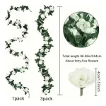 Flores Artificiales Guirnalda Guía De Rosa Enredadera 2.4m