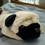 Peluche Perro Bulldog Frances Acostado Suave 60cm