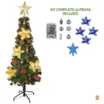 Arbol Navidad Tronador Slim Verde 1,50mt + Kit Decoracion