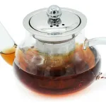 Tetera Vidrio Infusor Filtro Tapa Acero 450ml Té Hebras