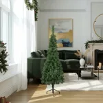 Árbol De Navidad Tronador Slim Verde 1.50mts Base Metal