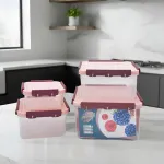 Set X4 Tupper Hermético Organizador Plástico Frio/caliente