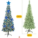 Arbol Navidad Tronador Slim Nevado 1,80mt + Kit Decoracion