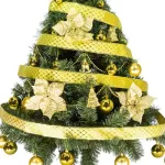 Arbolito Navidad Tronador De Lujo 1,20m Kit 30 Adornos Oro