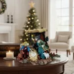 Pesebre Navideño Resina Artesanal Adorno Nacimiento Figuras