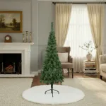 Árbol De Navidad Tronador Slim Verde 1.50mts Base Metal
