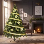 Arbol Navidad Tronador De Lujo 2,10mts + Kit 60 Adornos Oro