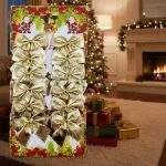 Adornos Decoración Árbol De Navidad Moños Brillante X12u