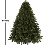 Árbol De Navidad Alpino 1.5mts Base Metálica Color Verde