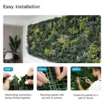 Jardín Vertical Artificial Flores Interior Exterior 40x60