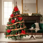 Árbol  Navidad Montañes Luxe 1.80mts-decorado Rojo Cyber
