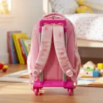 Mochila Escolar Infantil Carrito Con Ruedas Kawaii Flores