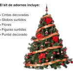 Arbol Navidad Extra Lujo Patagonia 1.30mt Rojo Decoración