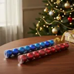 Adornos Navideños Tubo Bolas De Navidad 5cm X9 Unidades
