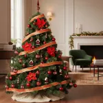 Arbol Navidad Extra Lujo Patagonia 1.30mt Rojo Decoración