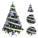 Arbol Navidad Tronador Lujo 1,50mts Kit 40 Azul Plata Deco