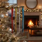 Adorno Colgante Navideño Decoración Bastones De Caramelo X3