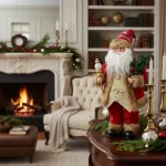 Papa Noel 35cm Muñeco Navideño Decoracion Con Luz Y Sonido Color Rojo