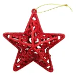 Adorno Navideño Estrella Colgante X4 Decoración Para Arbol