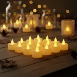 Pack X48 Velita Luz Led Calida Pilas Incluidas Decoracion