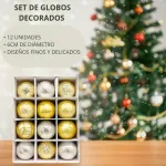 Navidad Adornos Bolas Navideñas Decoradas 6cm X12 Piezas