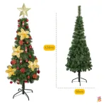 Arbol De Navidad Decorado Slim Verde 1,50mt + Kit Decoracion