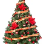 Arbolito Navidad Montañes Deluxe 1.50mt + Decoración Rojo 