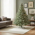 Árbol De Navidad Montañes Deluxe Nevado 1.80mts Base Metal